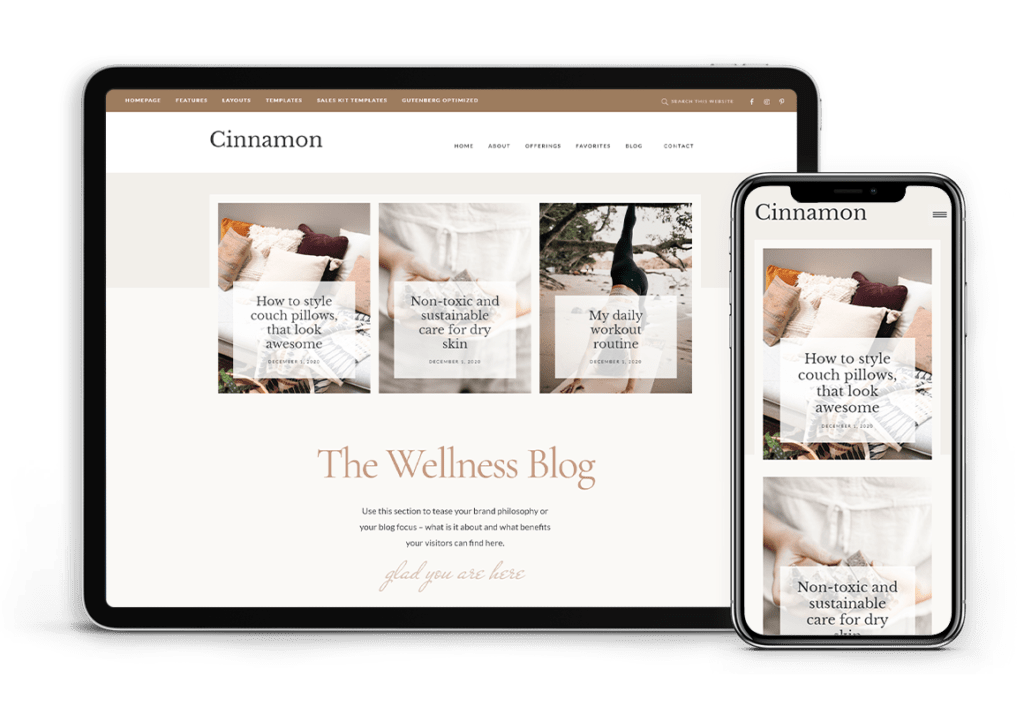 Cinnamon WordPress theme bloggers front-2 scene