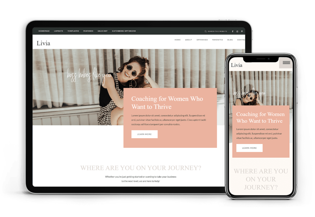 Livia WordPress theme coaches front scene